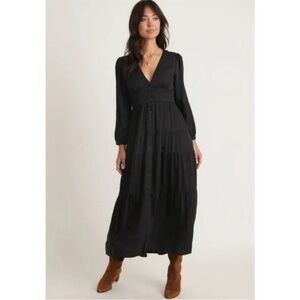 Marine Layer | Dresses | New Marine Layer Maeve Maxi Dress In Black  Shirtdress Long Sleeve Size Xs | Poshmark